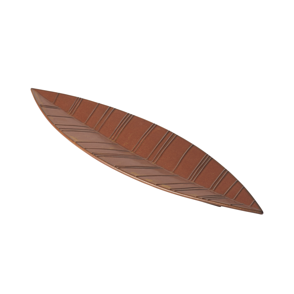 葉皿 長皿 錆茶