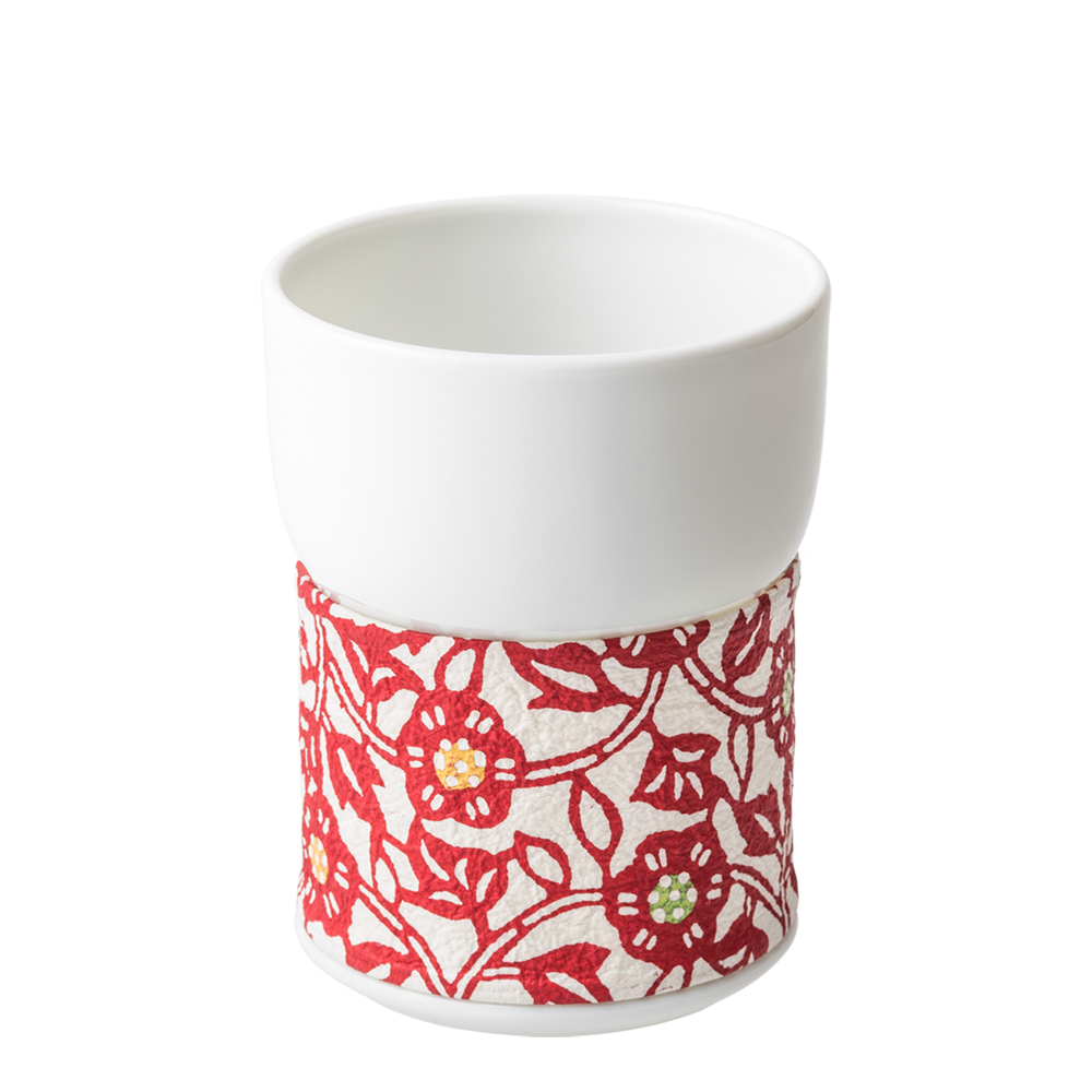 ハーモニー タンブラーC 花唐草 レッド